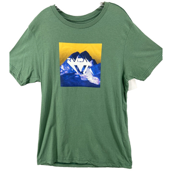 RVCA‎ T-Shirt Mens Sz M Green THE BALANCE OF OPPOSITES PM TENORE Short Sleeve - Picture 1 of 10